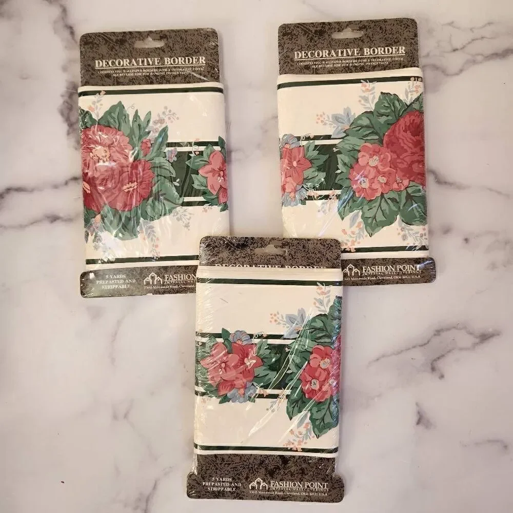Fashion point decorative border bundle of three imperial wall coverings floral '